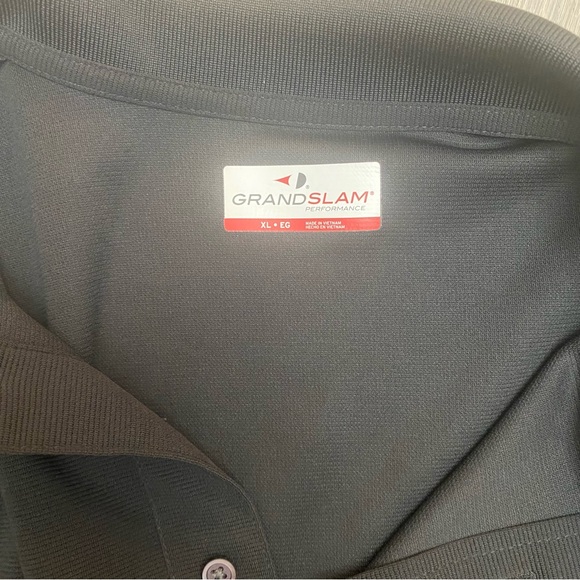 Men’s Grand Slam Performance Black Ribbed Polo Tag-less Shirt Size XL - Picture 7 of 8